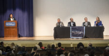 Faculty and staff panel in Dodd Auditorium.