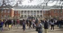 Guests touring outside Lee Hall.