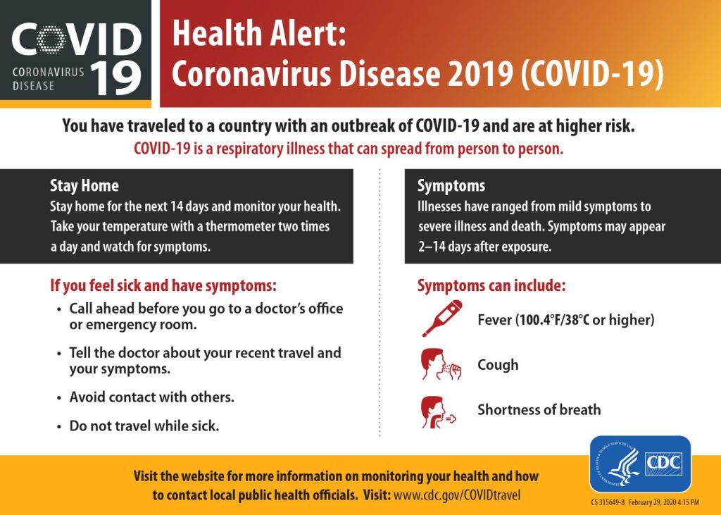 Health Alert: Coronavirus Disease 2019 (COVID-19) - UMW Advisories & Alerts