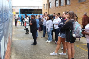 UMW students, faculty and administrators, along with Fredericksburg residents, visited Anniston, Alabama, in 2019, where a white mob brutally attacked the 1961 Freedom Riders and firebombed their bus. Photo by Chris Williams.