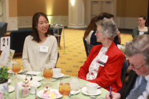 Lee and Crissman chat during the recent Donor Appreciation Luncheon and Student Showcase. Photo by Karen Pearlman.