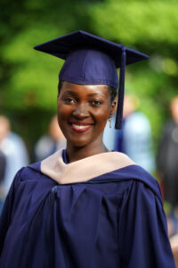 Veronica Namulondo received a master’s degree in business administration during UMW’s 113th Commencement ceremony. Photo by Suzanne Carr Rossi.