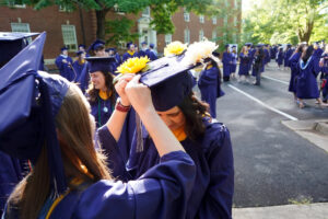 Students got creative with their mortarboards. Photo by Suzanne Carr Rossi.