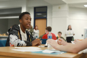 Ninth-grader Gavin Rush, whose home school is Colonial Forge, is one of more than 80 students accepted via lottery into the region's new lab school, the Academy of Technology and Innovation at UMW. Photo by Karen Pearlman.