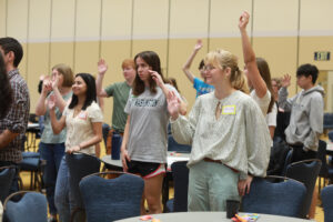 In addition to plenty of students and administrators from UMW, last week's Virginia Student Voting Summit attracted participants from Germanna Community College, Virginia Commonwealth University, James Madison University, Virginia Tech and Radford University. Photo by Karen Pearlman.