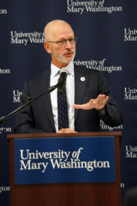 UMW President Troy Paino speaks at the ATI-UMW dedication ceremony. Photo by Suzanne Carr Rossi.