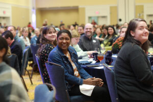 UMW faculty and staff come together for lunch, awards and some camaraderie during the 2024 Employee Appreciation Luncheon in Cedric Rucker University Center’s Chandler Ballroom. Photo by Karen Pearlman.