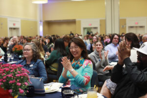 UMW faculty and staff come together for lunch, awards and some camaraderie during the 2024 Employee Appreciation Luncheon in Cedric Rucker University Center’s Chandler Ballroom. Photo by Karen Pearlman.