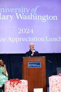 UMW President Troy Paino thanks employees for their service at the annual Employee Appreciation Luncheon. Photo by Karen Pearlman.