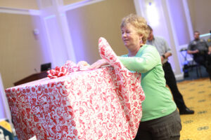 Several gifts were raffled off to show appreciation to employees for their service and dedication to the University. Photo by Karen Pearlman.