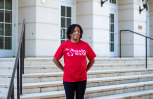 Senior Martina Pugh has made the most of her Mary Washington years, serving in the Student Government Association and a host of other clubs and organizations focused on helping others. Last spring, she earned a Fund for Mary Washington Impact Grant to help alleviate the issue of 'period poverty' on UMW's campus. Photo by Sam Cahill.