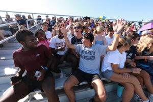 Eagle fans cheer on the home team at UMW's Athletic Battleground complex. Photo by Karen Pearlman.