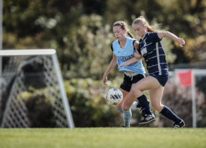 Amanda Dolan (5) and a strong UMW women's soccer squad are rated No. 79 in the nation in the NCAA Power Index issued Oct. 2024. Photo by Tom Rothenberg.