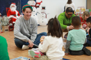 The event was organized by Mary Wash Community Outreach and Resources (COAR) team, including McKinley '26 (pictured), COAR staff director. Photo by Karen Pearlman.