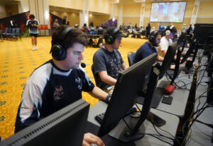 University of Mary Washington hosted its first large-scale collegiate esports tournament in the Cedric Rucker University Center Chandler Ballroom. Photo by Suzanne Rossi.