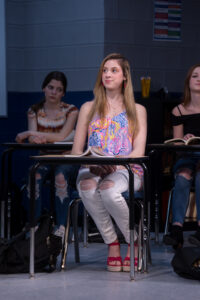 Senior Nikki Rizzo ’25 plays Ivy Watkins in UMW’s production of ‘John Proctor is the Villain.’ Photo by Geoff Greene.