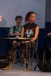 Senior Ariana Adamek ’25 plays Nell Shaw in UMW’s production of ‘John Proctor is the Villain.’ Photo by Geoff Greene.