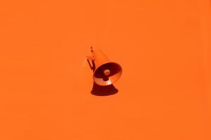 Image of orange megaphone indicating updates and announcements.